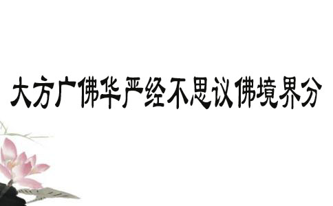 大方广佛华严经不思议佛境界分 