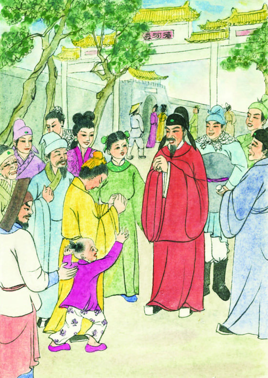 「帝君说：我为清河县令时，宽仁大度，待下属像朋友，视百姓同家人。人犯错皆从宽处理，实在不思悔改，才将绳之以法，审理案件也都从轻发落。有人说我宽容罪恶，这点我不推诿。但我为官五年，晴雨适时，气候调和，没有蝗灾瘟疫，百姓谢天谢地，都称颂我的政绩。」辑录《文昌帝君阴骘文》