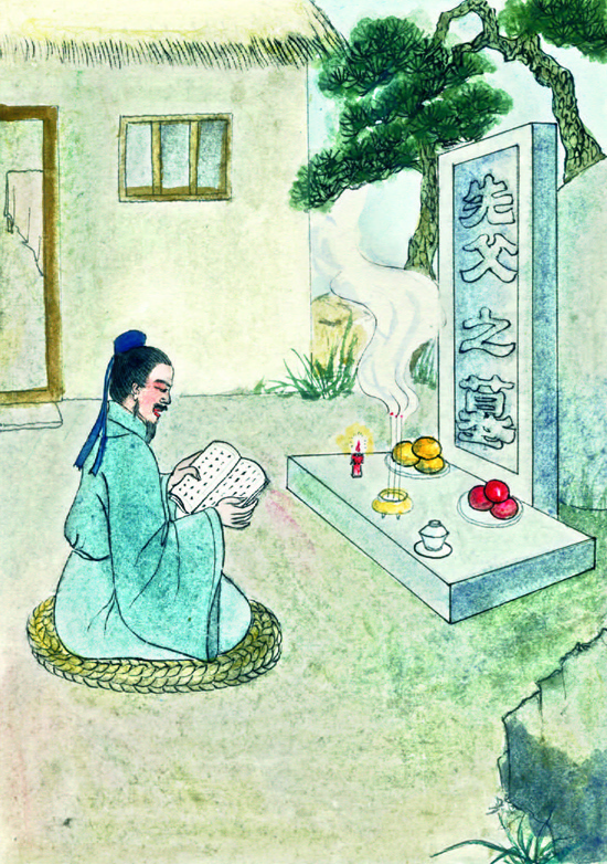 「贞观六年（公元632年），慈州刺史王千石的父亲去世，王刺史哀痛悲伤，背土筑坟，并在坟墓左边搭盖小屋居住，每天夜晚念诵佛经，为父亲回向。附近的人常常听到他诵经的地方有击磬的声音，清彻悦耳，奇异的香味几里外都能闻得到。」辑录《文昌帝君阴骘文图说》