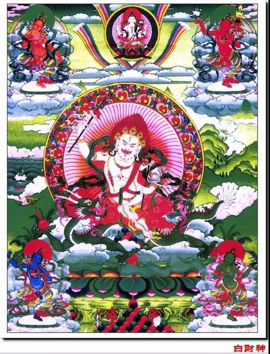 白财神，观世音菩萨慈悲化现，消除一切众生因贫困所致的污秽、疾病