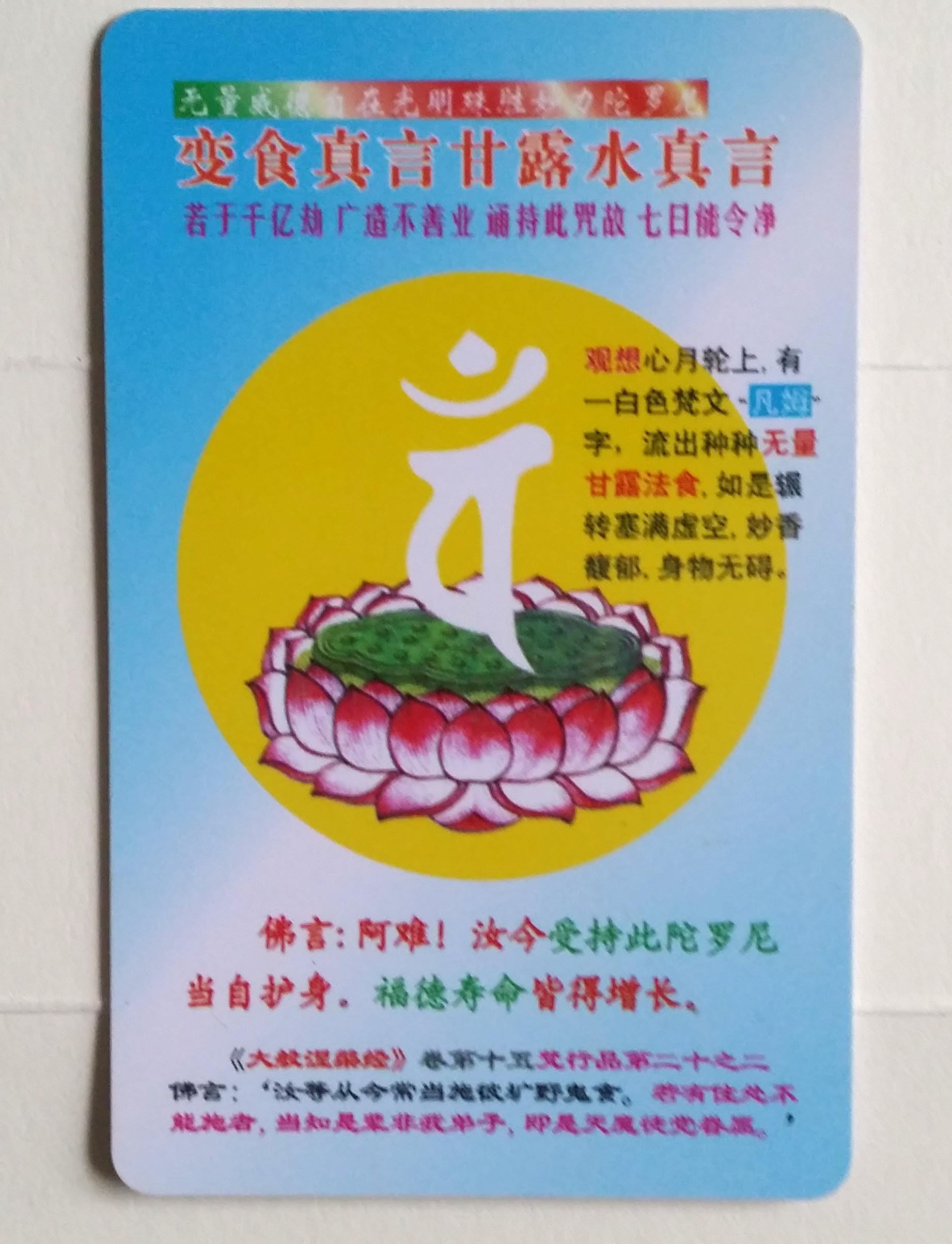 《变食真言甘露水真言》照片