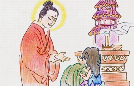 前世恶口今生成丑女，供养佛陀终感得金身