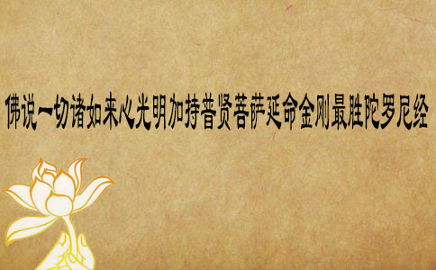 佛说一切诸如来心光明加持普贤菩萨延命金刚最胜陀罗尼经 第1136部