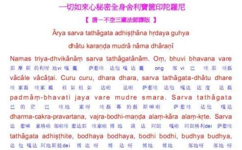 宝箧印陀罗尼咒全文